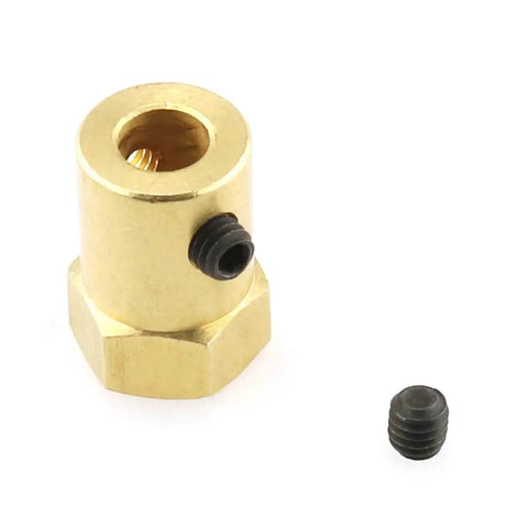 Brass hex coupling for Gear Reduction Motor Holder For 37mm DC Geared Motors L Shaped Bracket Black Finish With 6mm Hex Coupling And M3x6 Screws