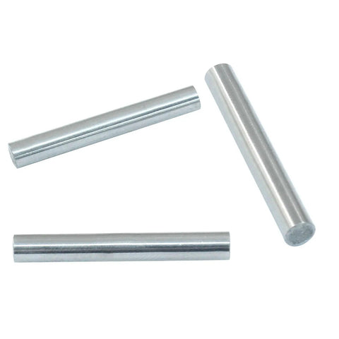 12 Pack 4mm By 30mm Dowel Pins Stainless Steel Shelf Support Pegs Built To Last Tough As Nails Metal Fasteners For Shelves And Furniture Fixing Easy Install Peg Hardware For Home Projects, showing three stainless steel dowel pins on a white background.