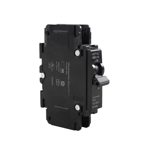 AC Miniature Circuit Breaker 15 Amp 120V 240V 1 Pole DIN Rail Mount 35mm UL489 Listed HCB1U60 MCB side view