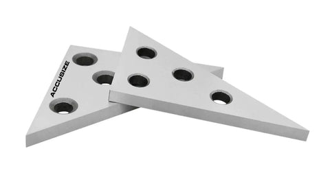 Two-Piece Solid Angle Plate Set For Machinists With 30-60-90 And 45-45-90 Degrees, Hardened Ground Steel Precision Blocks, Four 0.311 Inch Holes