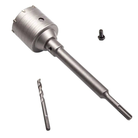 2 1/2 Inch Concrete Hole Saw with SDS Plus Shank, 65mm, carbide tipped for fast perforation, ideal for brick and stone drilling