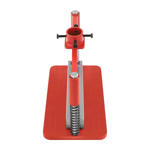 Front view of Hydraulic Press Brake Attachment 12 Inch Metal Bending Tool For 12 To 20 Ton Heavy Duty, red base, dual spring design.