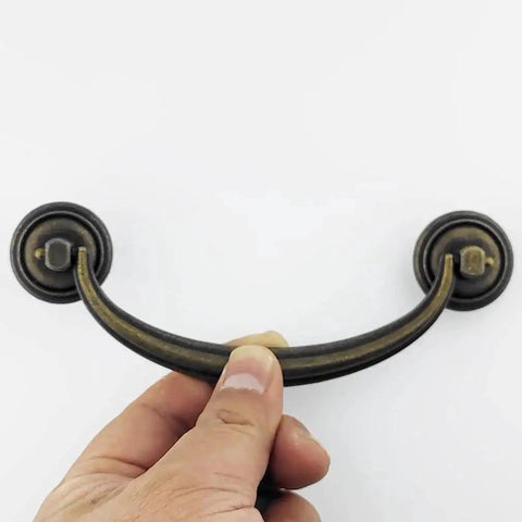 4 Pack Antique Brass Center To Center Bail Drawer Pulls 5 Inch 128mm Overall Length 5.9 Inches Vintage Style Dresser Cabinet Hardware Zinc Alloy