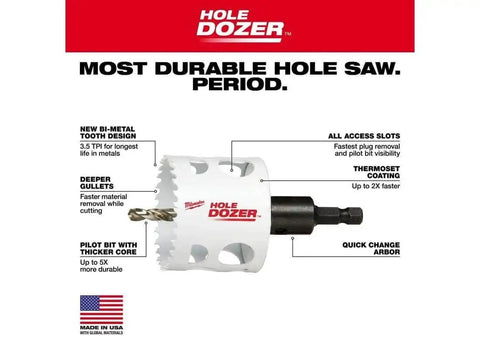 13 Piece General Purpose Hole Dozer Hole Saw Kit For Quick No Fuss Clean Cuts With Ice Hardened Cryogenically Treated Teeth Providing Up To Fifty Percent Longer Life And Up To Two Times Faster Cutting Milwaukee 49 22 4025