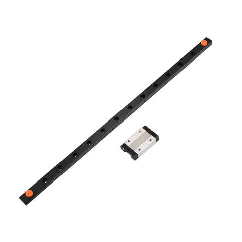 400mm Linear Rail With Carriage Block For DIY 3D Printers And Machines Heavy Duty Steel Guide Rail Rust Resistant Blackened Finish