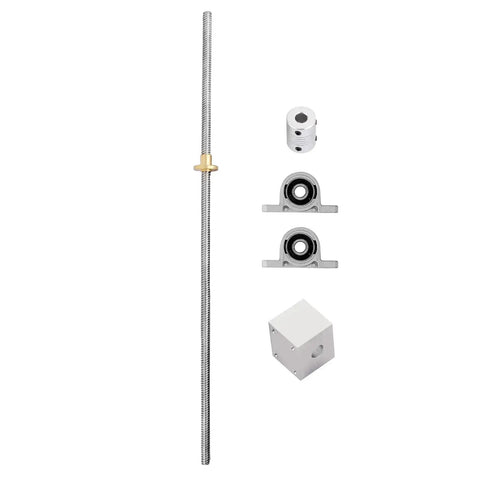 Upgrade Kit For 3D Printers And CNC Machines: 200mm T8 Lead Screw With 8mm Diameter Nut Includes KP08 Pillow Bearing Block And 8x8mm Coupler