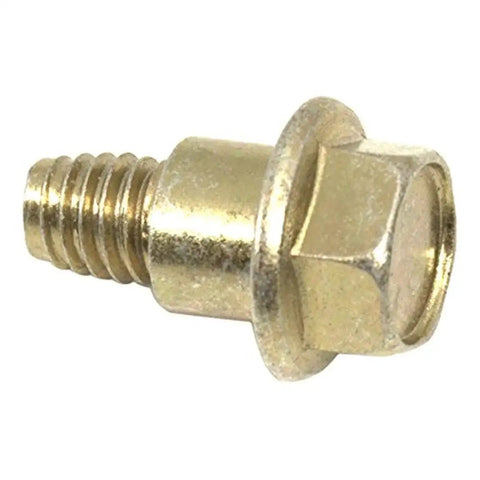 Close-up of Lawn Mower Shoulder Bolt Replacement 532196539 OEM Genuine Part with zinc-plated finish, hex head, side view.