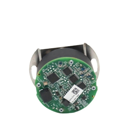 Front view of Servo Motor Encoder Compatible With NH4-17LS65C7T MH4-25LN65CAD NH4-20LS65C7T, green circuit board with metallic frame