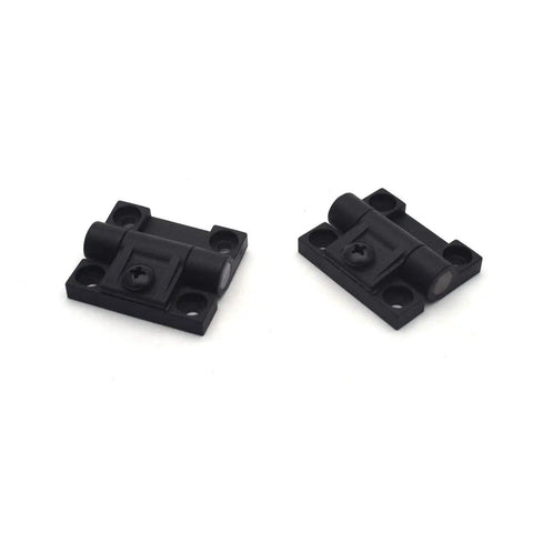Two Pack Black Nylon Adjustable Torque Hinge Position Control Hinges for cabinets, furniture, woodworking, and electronics.