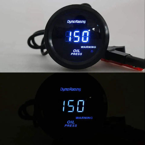 Digital 52mm Oil Pressure Gauge 0 to 150 PSI for Car Dash 12V DC Blue LED Backlit Display 2 Inch Black Housing Sensor Included