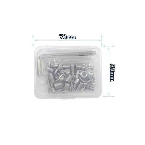60 Piece Set Of Allen Head Grub Screws M3 To M8 In Stainless Steel Pro Grade for DIY in clear box with tools