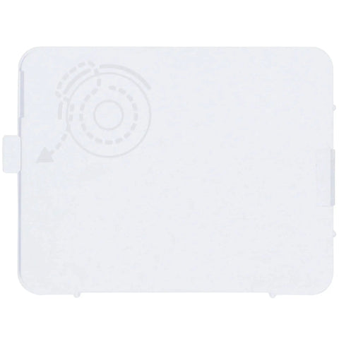 Bobbin cover plate for Singer sewing machines, white plastic, front view
