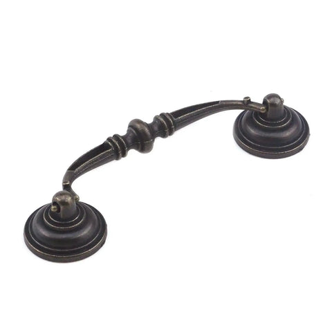Antique Bronze Drop Swing Cabinet Pulls 4 Pack 4.09 Inch Bail Drawer Handles Zinc Alloy Rustproof For Kitchen Cabinets Dressers Cupboards