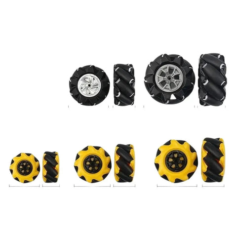 4 Pack Mecanum Wheel Set featuring 48Mm 60Mm 80Mm 97Mm high hardness plastic omni directional wheels with hubs for smart robot car