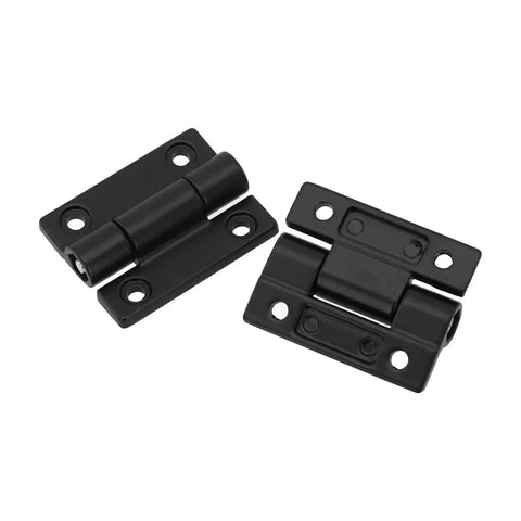 Two black zinc alloy ball bearing door hinges heavy duty 2 pack adjustable torque damping hinge with free stop positioning.