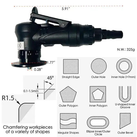 Slick 45 Degree Mini Chamfering Tool For Metal And Wood Deburring And Beveling Portable Pneumatic Handheld Trimming Edge Tool With Precision Blade Inserts Ideal For Straight Circular And Irregular Shapes