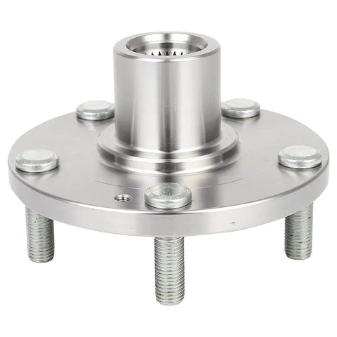 One Piece Front Wheel Hub Bearing Replacement Fits Hyundai Sonata Tucson XG350 Kia Magentis Optima Rondo Sportage With 2.0L 2.4L 2.7L 3.3L 3.5L Engines Easy Install No Fuss Durable Replacement, showing five bolt design.