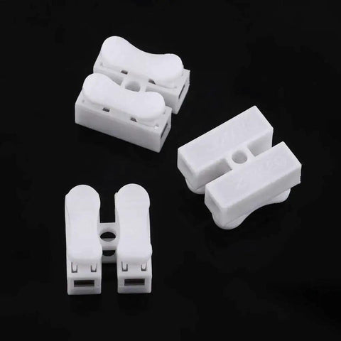 Spring Clamp Terminal Wire Connector Pack 100 Quick Release 2 Pin 10A 220V White Cable Connector for Wiring Harness