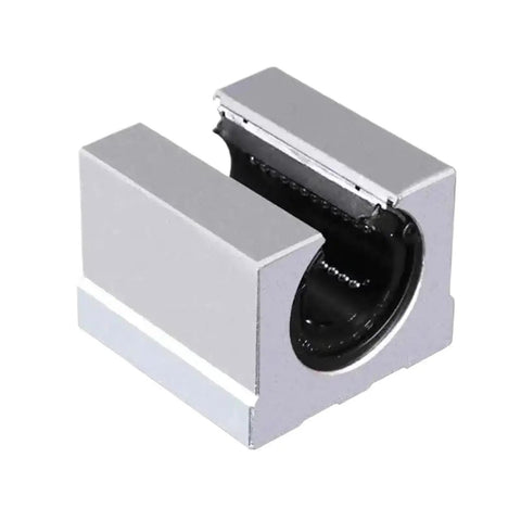 Four Piece 12mm SBR Linear Bearing Block Set For CNC Router And DIY Projects, SBR resting block close-up, metal housing