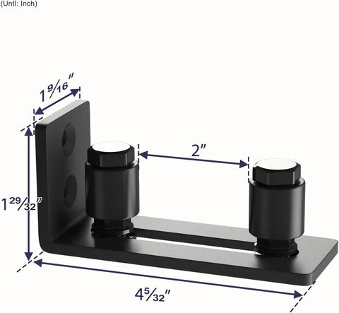 Sliding Barn Door Bottom Floor Guide Roller Set, Black, Quiet And Smooth Operation, Adjustable For A Tight Fit, Includes 2 Rollers