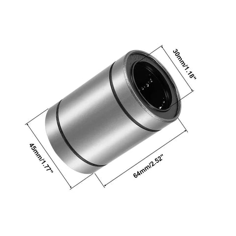 LM30UU 30mm Linear Ball Bearings Kit For CNC Machines And 3D Printers, shown with dimensions and double seal design.