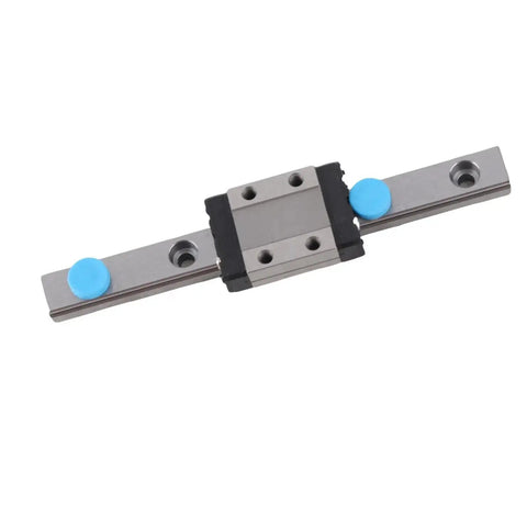 LML9B Miniature Linear Guide Rail 9mm Width with Slide Block, showing 4-point contact and integrated lubrication system