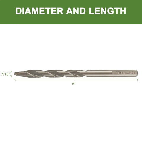 Masonry Drill Bits 7/16 Inch X 6 Inch Carbide Tipped For Concrete Brick Stone Hammer Drill Bit showing diameter and length
