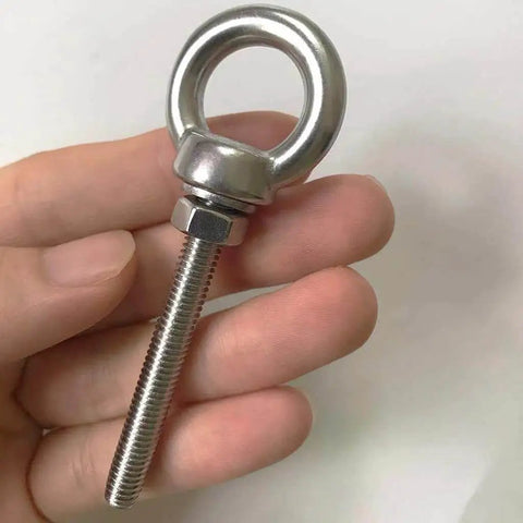 Heavy Duty Stainless Steel Eye Bolts With Washer And Nuts For Lifting Rings M6 Shoulder Eyebolts 85mm Total Length 50mm Thread Length