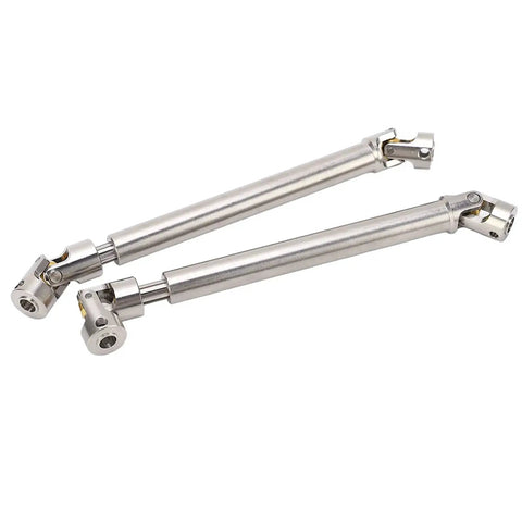 Beefy Stainless Steel M4 Drive Shaft Set For 1 To 10 RC Crawlers Universal Cross Knot With Brass Ball High Torque Spline Design Fits Axial SCX10 II 139mm Red