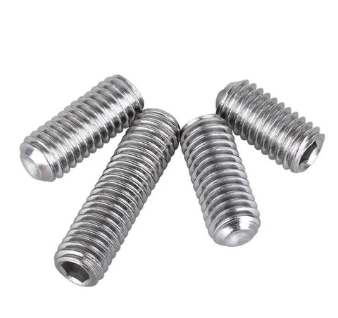 Hex Socket Set Screws M5 x 0.8 x 10mm Headless Cup Point Internal Hex Drive Grub Screws Flat End 304 Stainless Steel