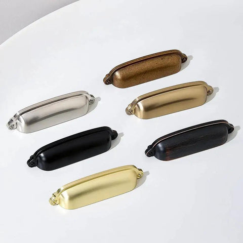 10 Pack Bin Cup Pulls Vintage Shell Handle Cabinet Hardware In Champagne Gold Finish Zinc Alloy Solid Casting variety collection