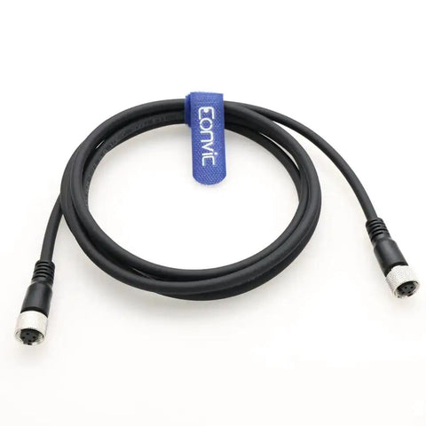 M12 A Code 4 Pin Female To Female Connector Cable With Molded PVC Jacket, Industrial Sensor Lead, coiled, front view