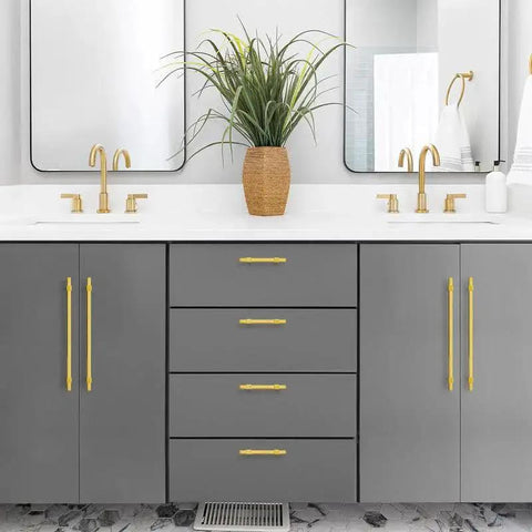 Gold Cabinet Handles Set 25 Pack 10 Inch Hole Center Stainless Steel Drawer Pulls For Cabinets Kitchen Hardware Modern Design