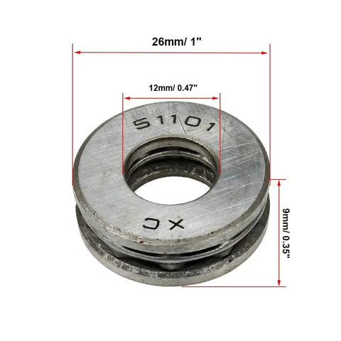 Durable Thrust Ball Bearing For Low Speed Axial Load 12mm Bore By 26mm Outer Diameter By 9mm Thick Precision Chromium Steel GCr15