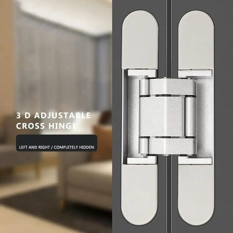 Heavy Duty Invisible Concealed 3 Way Adjustable Butt Hinge For Wooden Doors With 180 Degree Opening Zinc Aluminum Alloy 6 By 2.5 By 1 Inch Built To Last Easy Install For Commercial Residential Industrial Doors