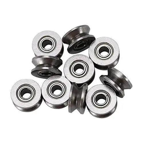 10Pcs U624ZZ U Ball Bearings Double Shielded Carbon Steel For Rail Track Linear Motion Tiny Yet Tough Mini Bearings Built To Ride Rails Great For Pulleys And Guides In Robotics And Conveyors arranged flat