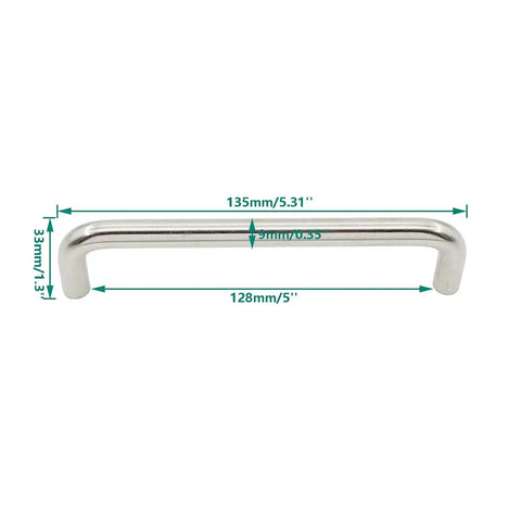 Six Pack Stainless Steel Cabinet Hardware Arched Drawer Pulls 128mm Hole Centers For Kitchen Cabinets Dressers And Cupboards