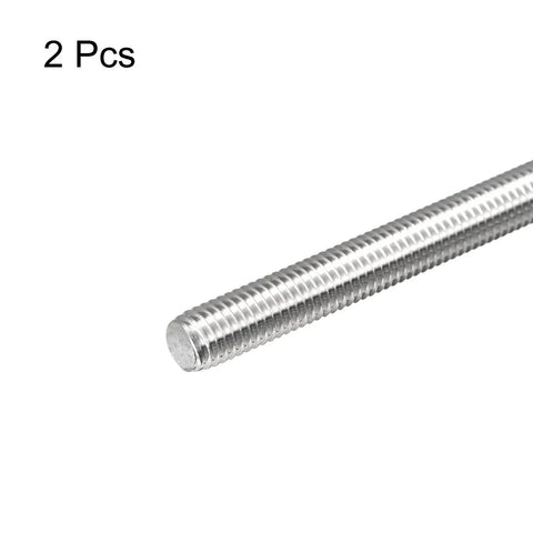 M10 x 400mm Fully Threaded Rod 1.5mm Pitch 304 Stainless Steel Right Hand Pack 2, close-up view of threaded end