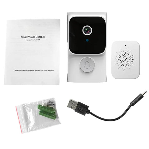 WiFi Smart Video Doorbell Cam With Chime, 720P HD Video, Wireless Security Doorbell With PIR Motion Detection, accessories included