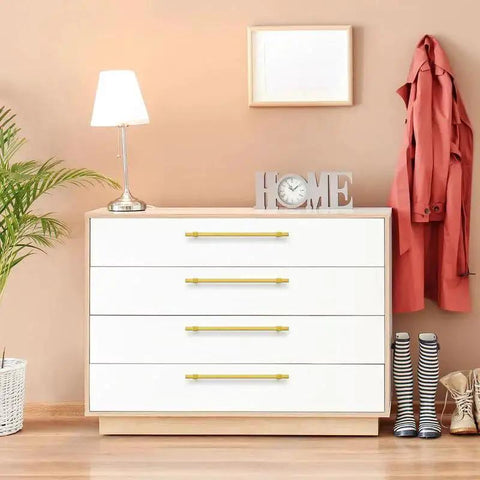 Dresser featuring Gold Cabinet Handles Set 25 Pack 10 Inch Hole Center Stainless Steel Drawer Pulls For Cabinets Kitchen Hardware Modern Square Design