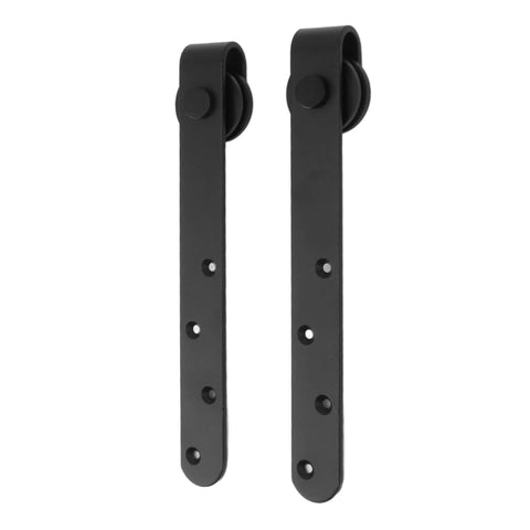 Sliding Barn Door Hardware Kit With Carbon Steel Track Rail For Single Or Double Bypass Doors Modern Rustic Closet Door Hardware Set Durable Wooden Door Track System Smooth Silent Operation showing steel rollers