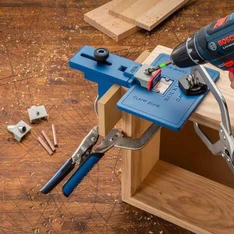 Corner Key Doweling Jig for Decorative Mitered Joints With Molded Reference Lines and Drill Guides, Pro Grade Dowel Tool Kit