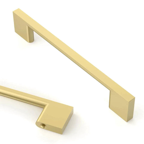 10 Pack 5 Inch Brushed Gold Cabinet Handles For Cupboards And Drawers, 128mm Long Kitchen Cabinet Hardware Pulls, top view
