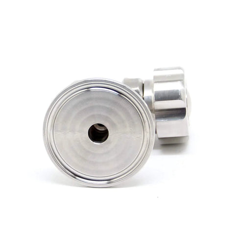 QiiMii 1.5'' SS304 stainless beer sampling valve clamp end, 2-pack; front view.