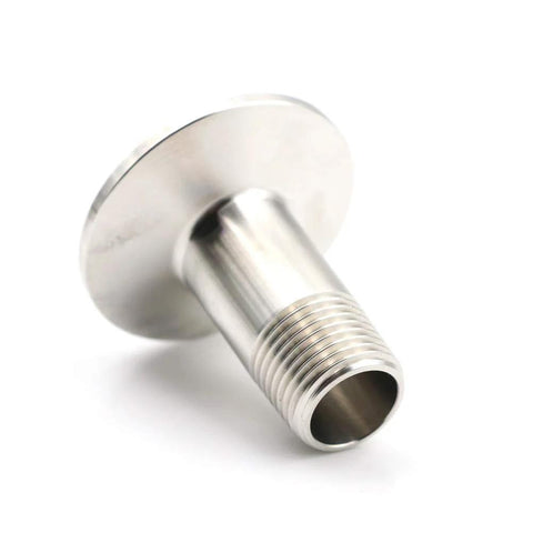 Beduan stainless steel 1.5in tri-clamp to 1/2in NPT male sanitary fitting, ferrule OD 50.5mm.
