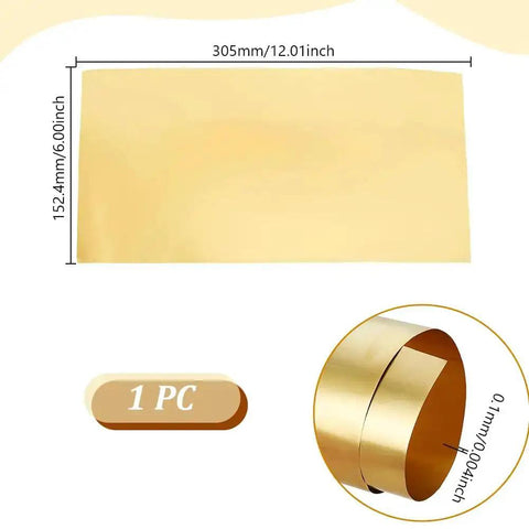 Pro Grade Brass Sheet 12 Inch By 6 Inch 0.01 Millimeter Thickness Shim Stock With Film Attached For Models Crafts And Repairs