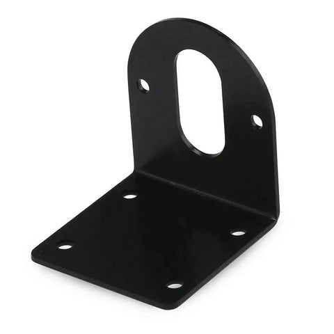 Durable Motor Mounting Bracket For 550 545 540 DC Motors, Heavy Duty Steel Fixed Mount Base For Saw Machines, Electroplated Rust Resistant Clamp Seat With M3 And M4 Holes, 2 Pack, Keeps Your Motor Snug And Quick To Mount, shown in black steel.
