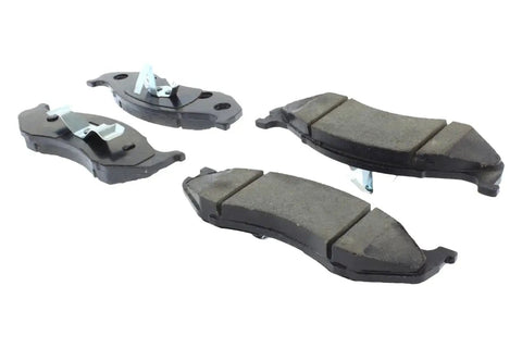 Centric Posi-Quiet ceramic front disc brake pads with shims (set of 4) for Jeep models.