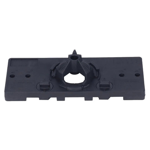 Front view of 35mm Hinge Hole Saw Jig Drilling Guide Set For Woodworking With Adjustable Depth From 15mm To 45mm In ABS Material Black Cutter Bit