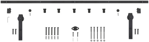 78 Inch Barn Door Track And Hardware Kit In Champagne Brass With Smooth Rollers And Matching Hardware For Doors Up To 36 Inches Easy Install With All Mounting Hardware Included And Heavy Duty Steel Construction components
